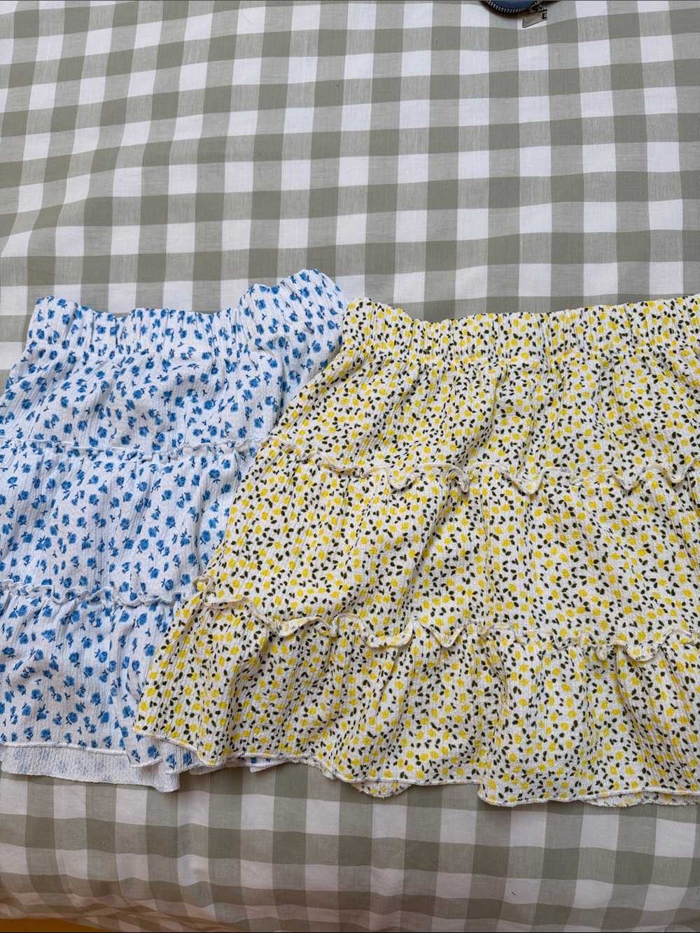 Zara kids Tiered Smocked Mini Skirt - Yellow and another one in blue